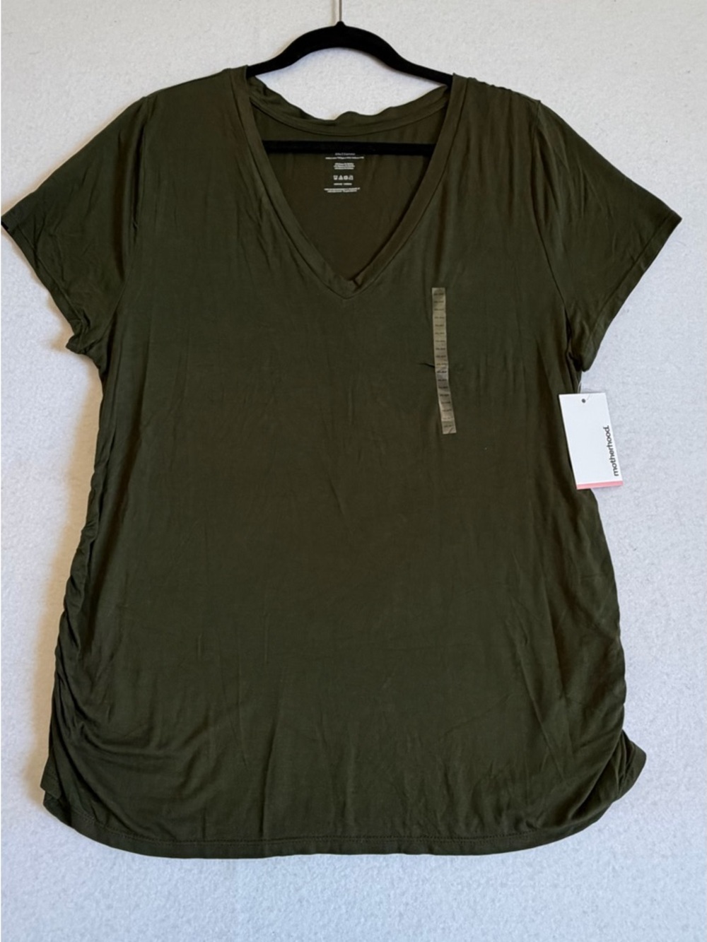 NWT Motherhood Olive V-Neck Short Sleeve Tee